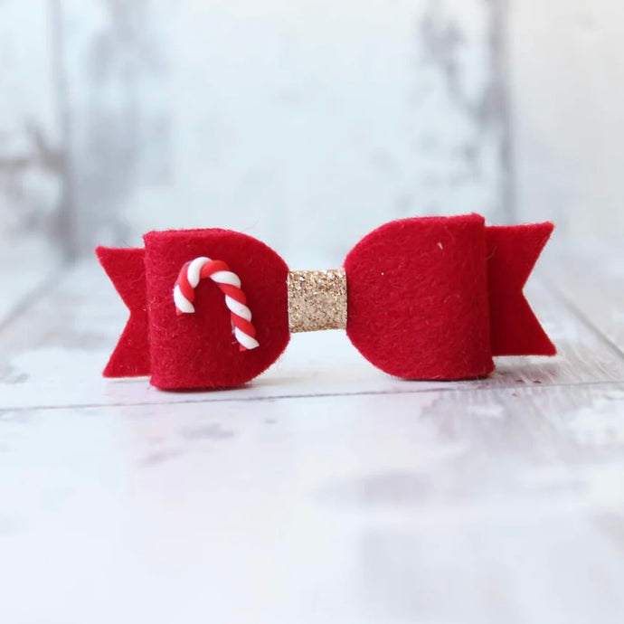 Small candy cane bows