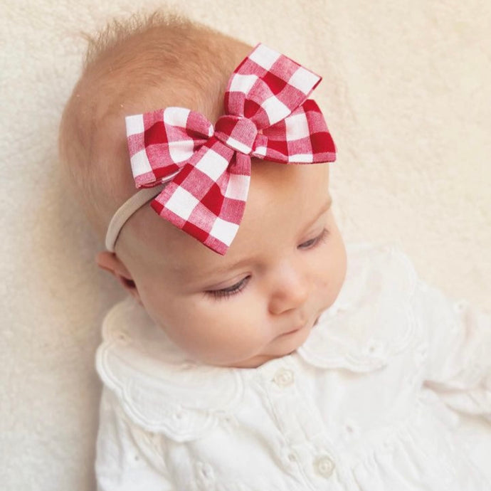 Red checked bows
