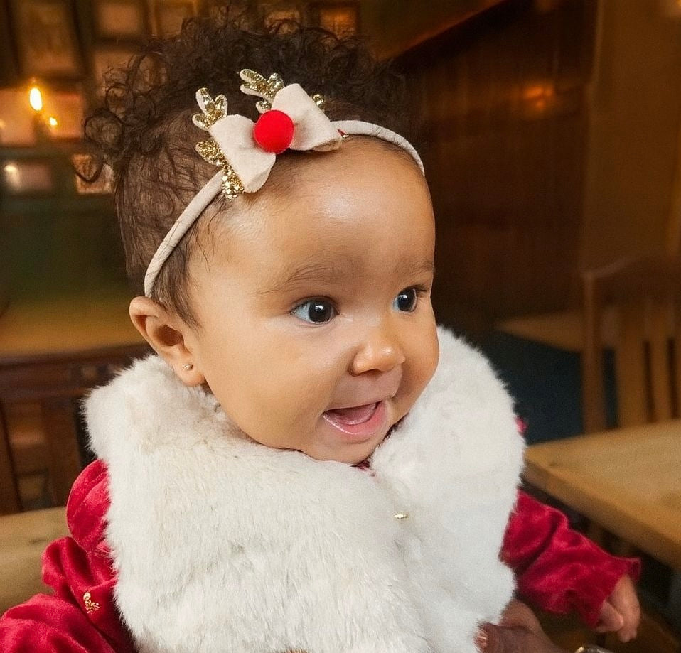 Christmas reindeer bows | Clip or headband