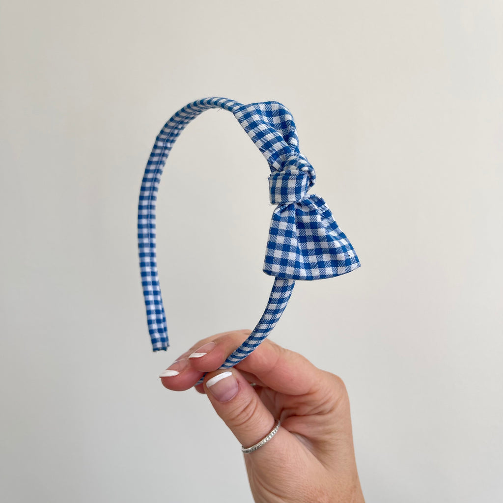School gingham knot Alice headbands | 7 colours.