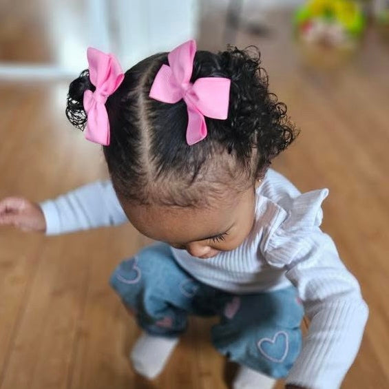 Double pinch ribbon bows | 32 colours | Clip or bobble