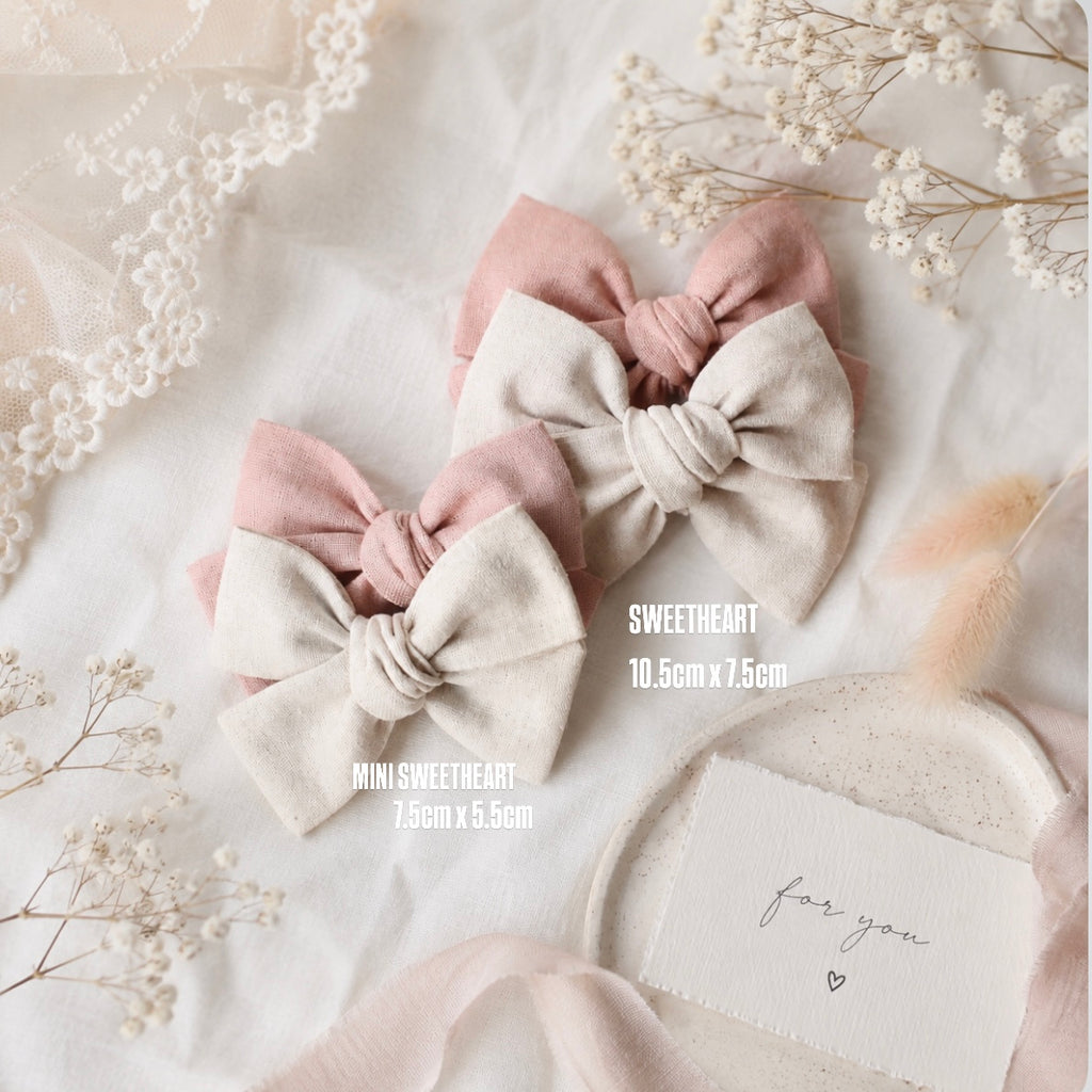 Sweetheart bows | 10 Colours | Clip, headband, bobble or alice band