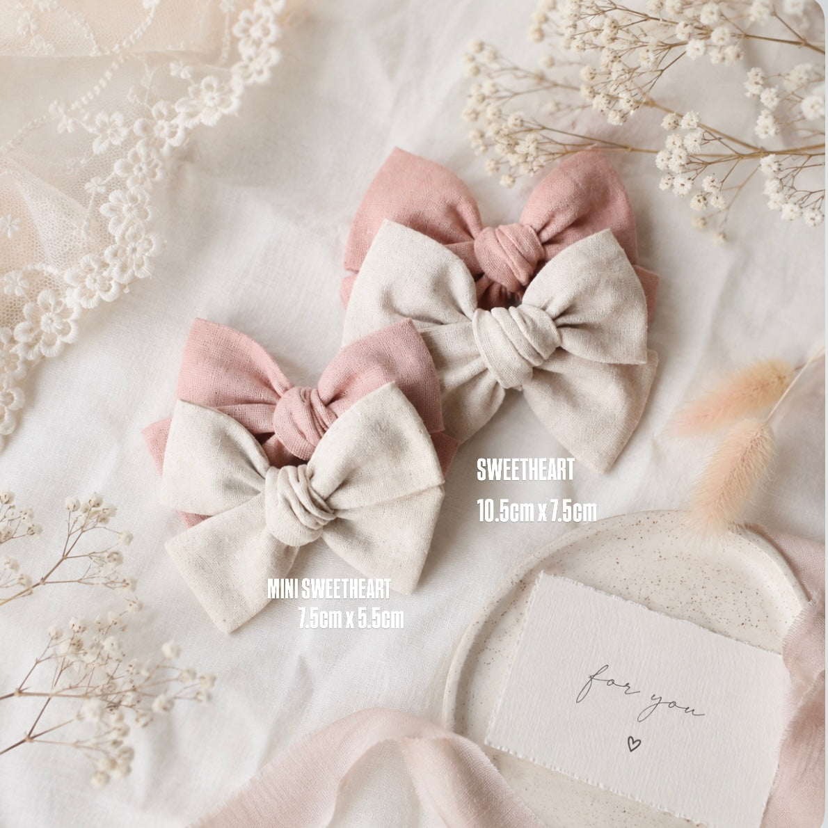 Sweetheart bows | 10 Colours | Clip, headband, bobble or alice band