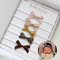 Hand tied autumn ribbon bow headband set