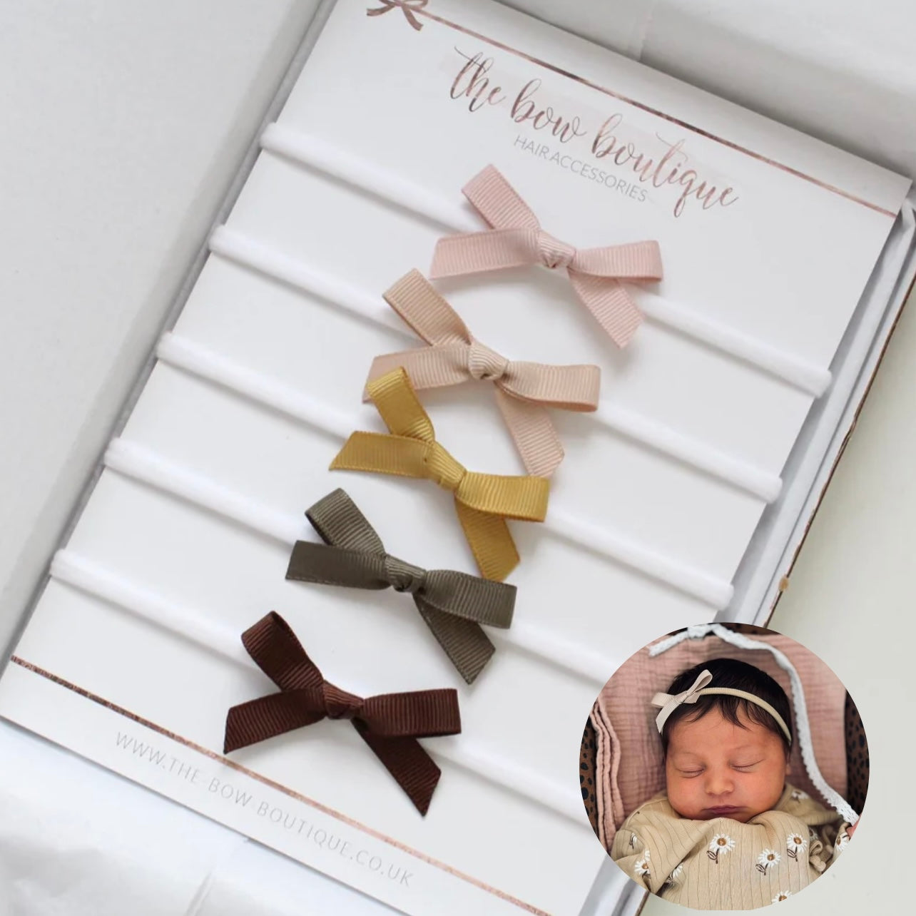 Hand tied autumn ribbon bow headband set