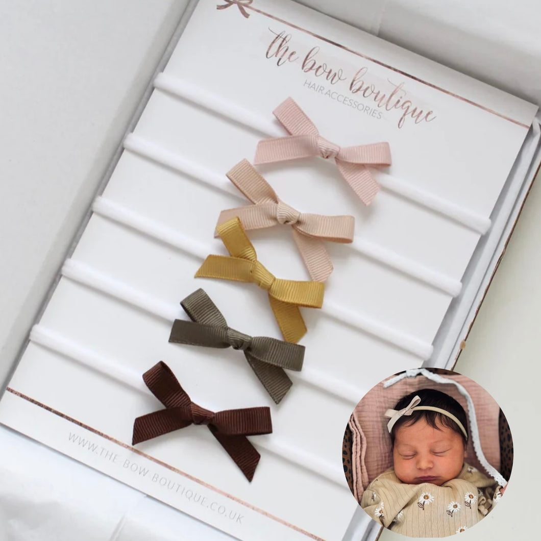 Hand tied autumn ribbon bow headband sets