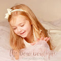 Cream ribbon bow alice band headband