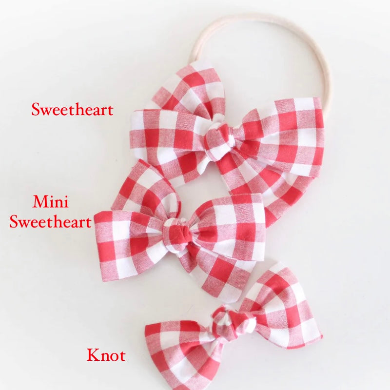 Red checked bows
