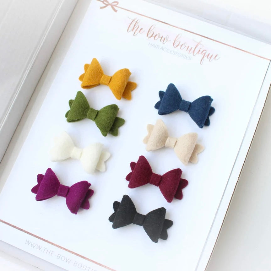 Set of autumn mini baby bows l clips or bobbles - Main Image
