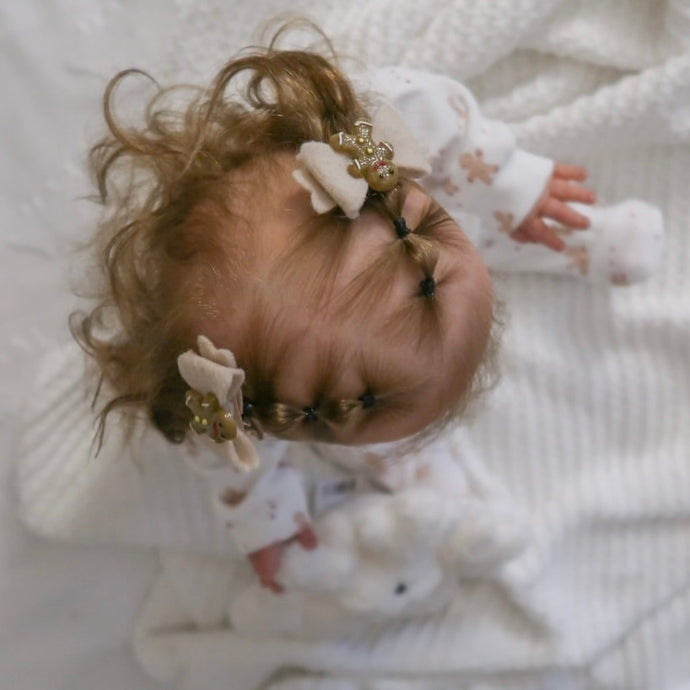 Mini baby felt gingerbread | My first clip, bobble or headband