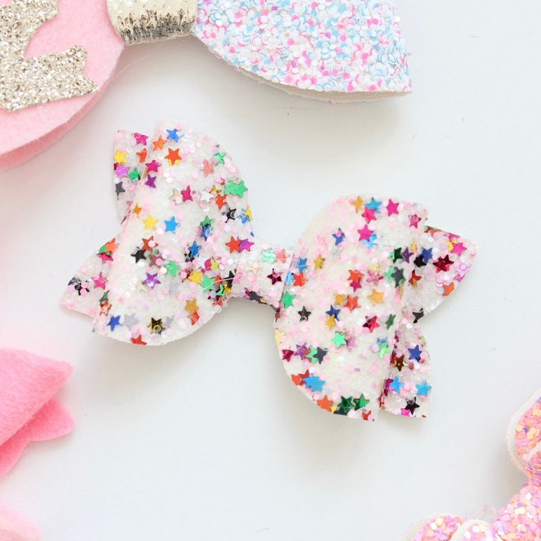 Birthday girl glitter bows | Clip or headband