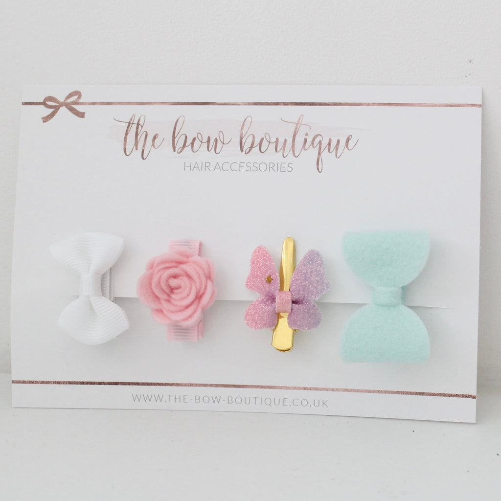 My first mini pastel fringe clip set