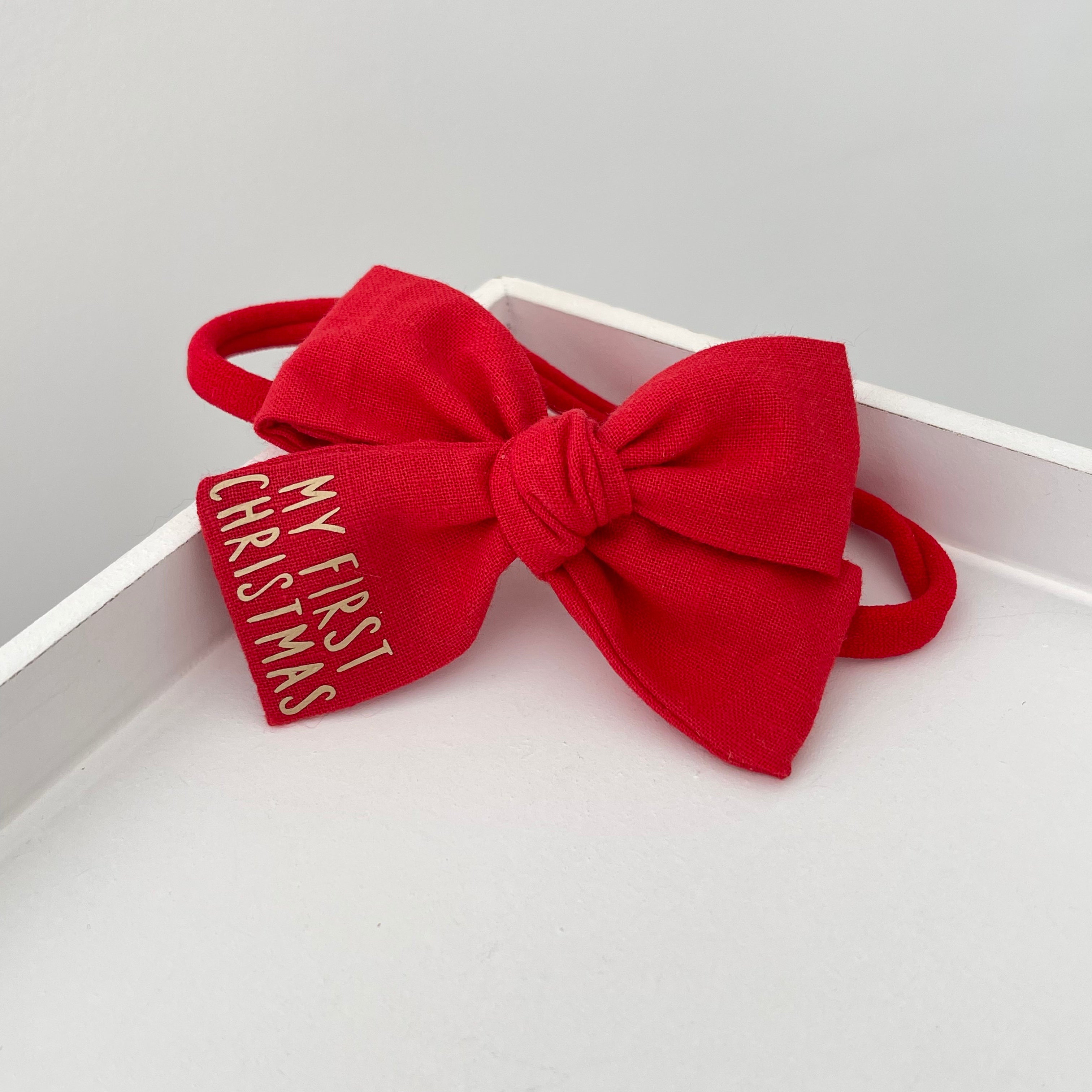 My first Christmas personalised Bow | Clip, headband or bobble