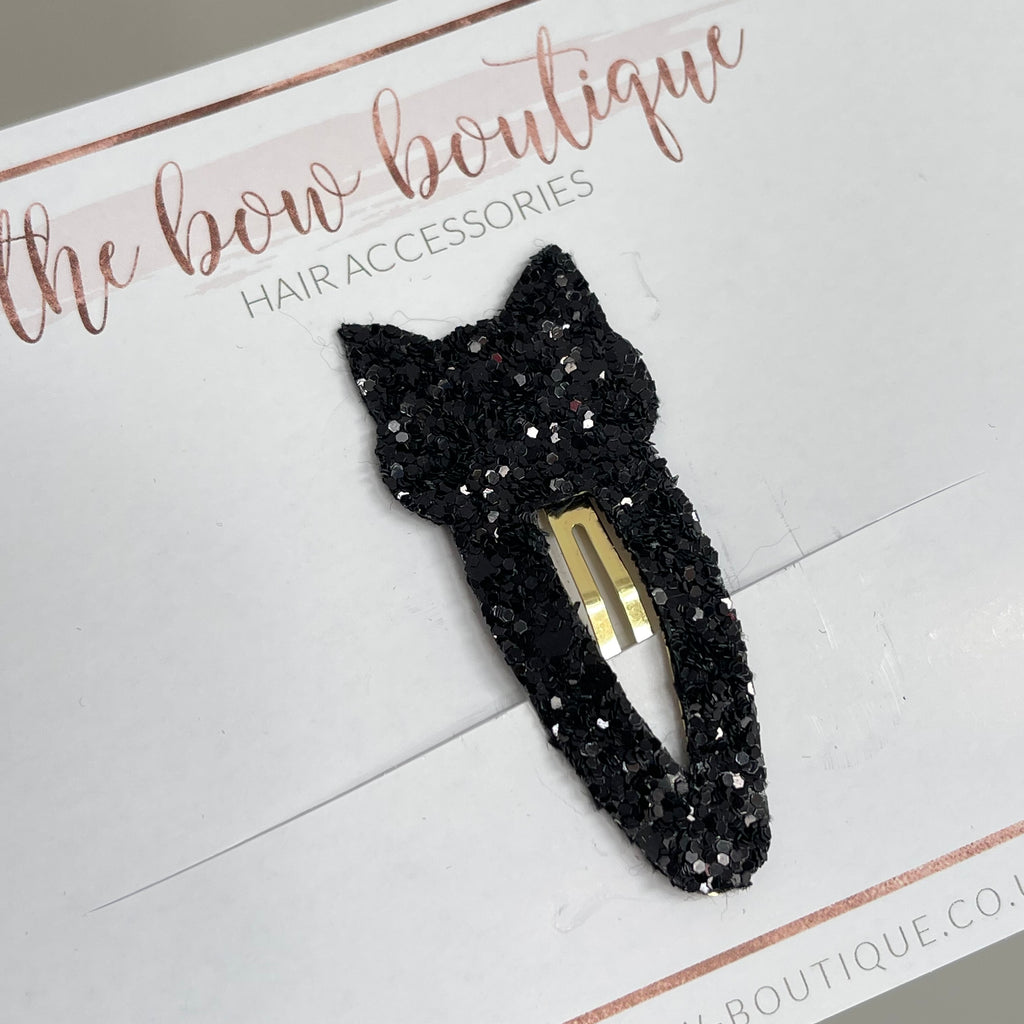 Halloween black cat snappy clip