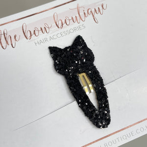 Halloween black cat snappy clip