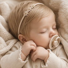 Load image into Gallery viewer, Delicate beige &amp; gold daisy flowers - Clip or headband