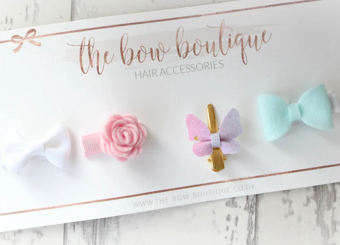 My first mini pastel fringe clip set