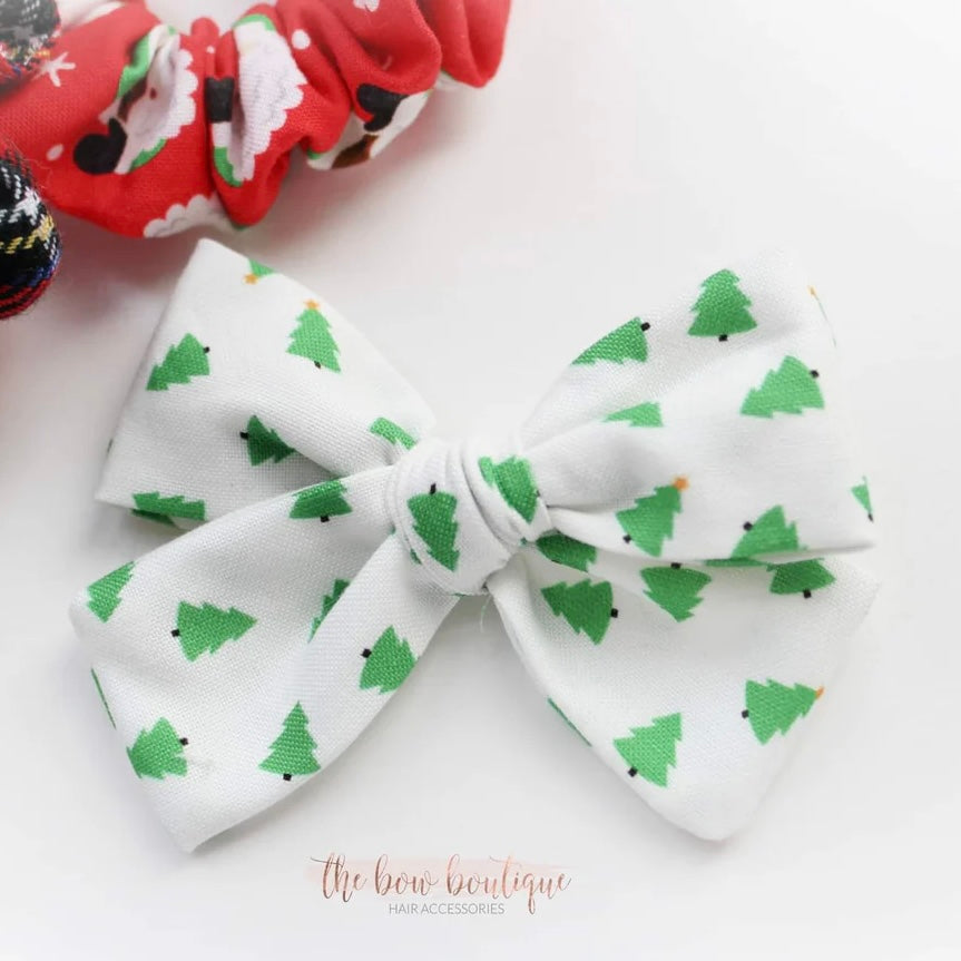 Christmas tree mini sweetheart bow | Clip, headband or bobble