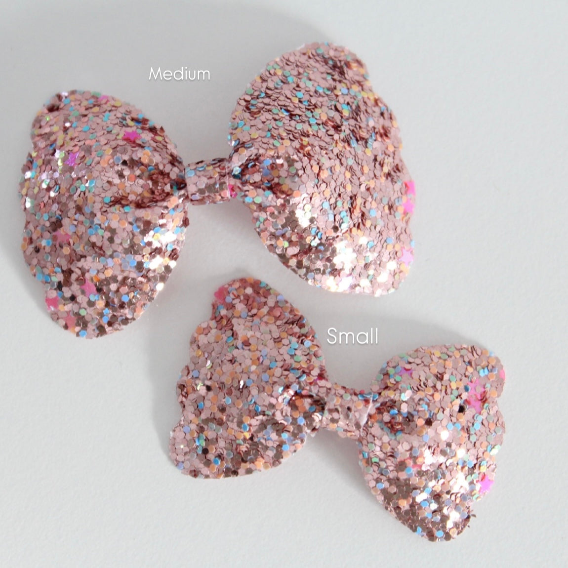 Dusky scalloped glitter bows | Clip or headband