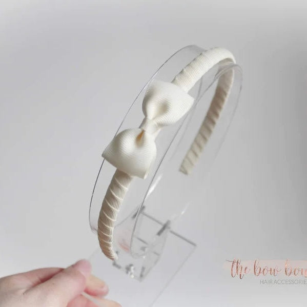 Cream pinch bow Alice headband
