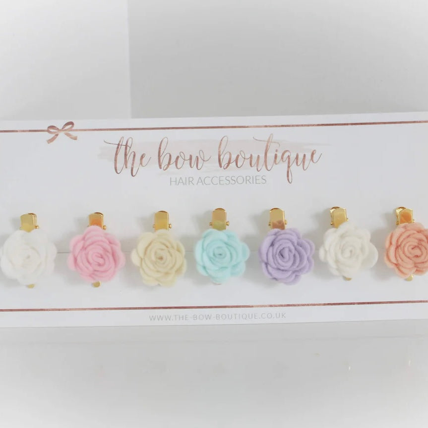 Spring pastel mini flower clip set