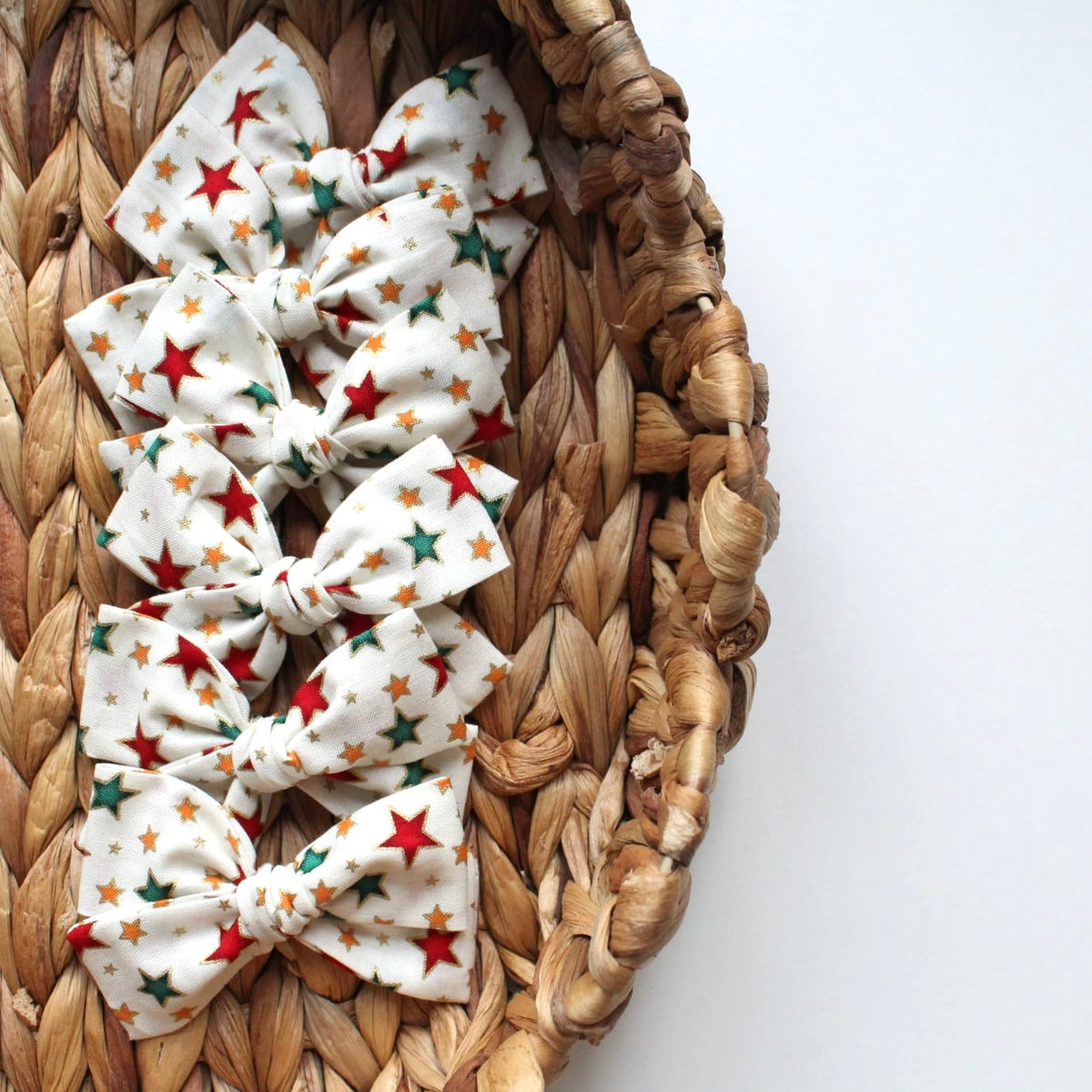 Christmas star mini sweetheart bow | Clip, headband or bobble