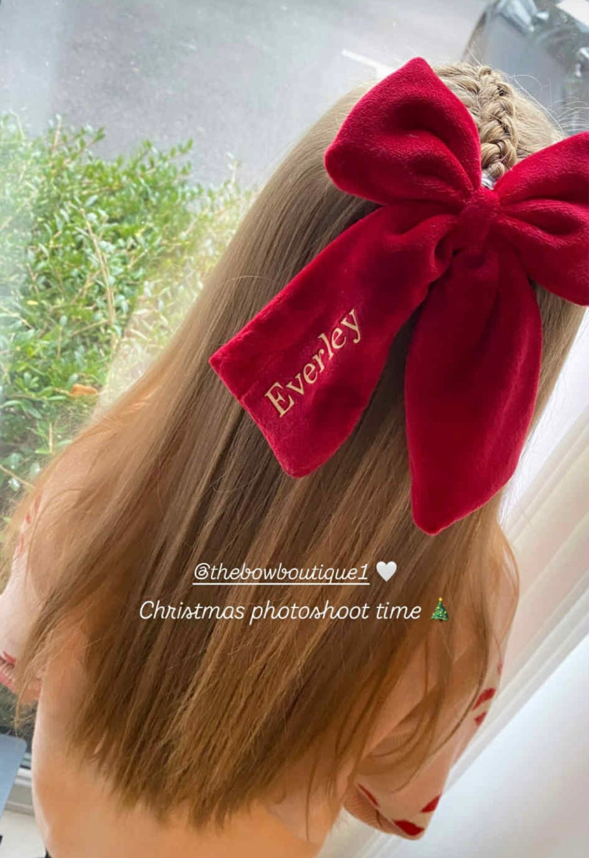 Velvet large bow clip