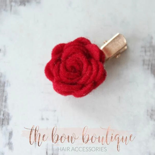 Red mini flower clip