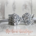 Silver small chunky glitter nylon headband