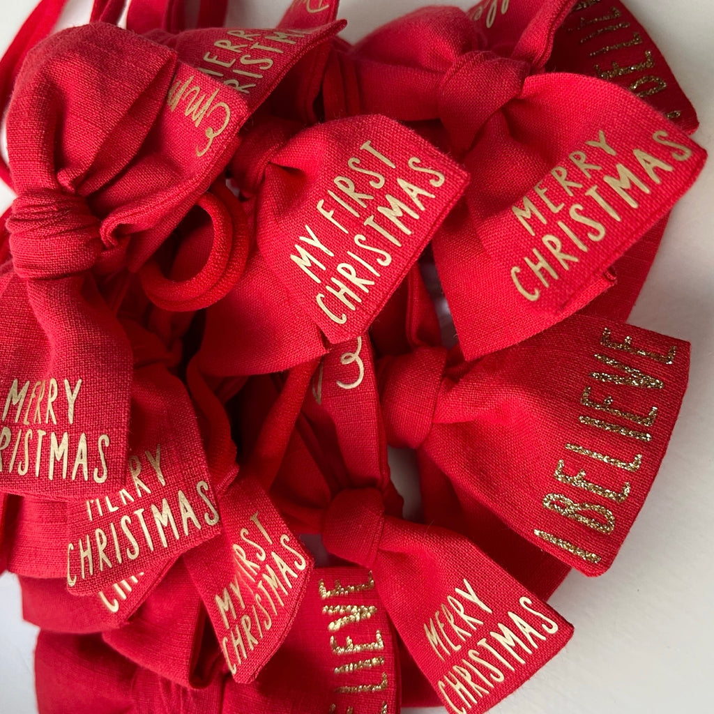 My first Christmas personalised Bow | Clip, headband or bobble