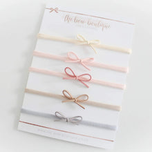 Load image into Gallery viewer, Petite neutral suede bow headbands