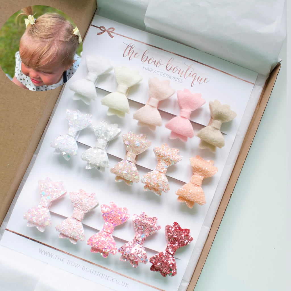 Mini baby bows set of 15