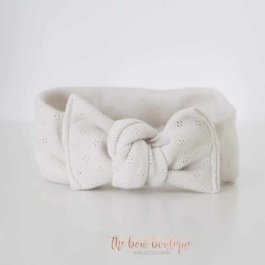 Natural pointelle headwrap