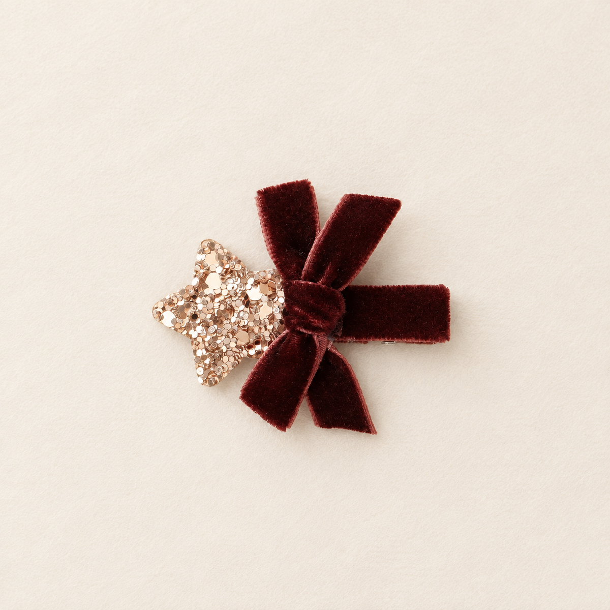 Velvet star bow | Chocolate