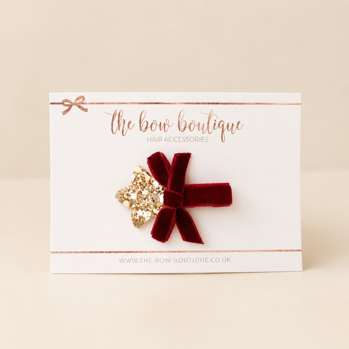 Velvet star bow | Red wine