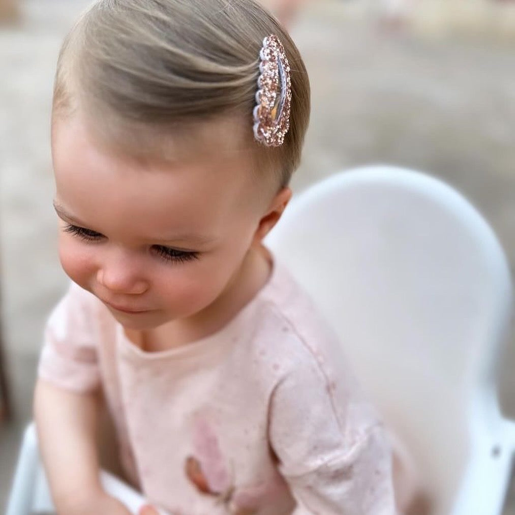 Glitter scalloped snappy clips | 20 Colours