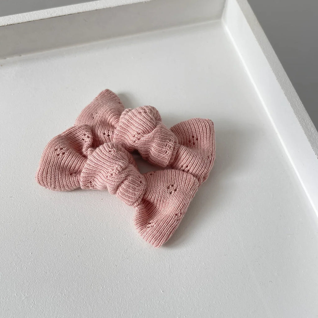 Pointelle petite jersey ribbed knot | 2 colours | Clip, headband or bobble