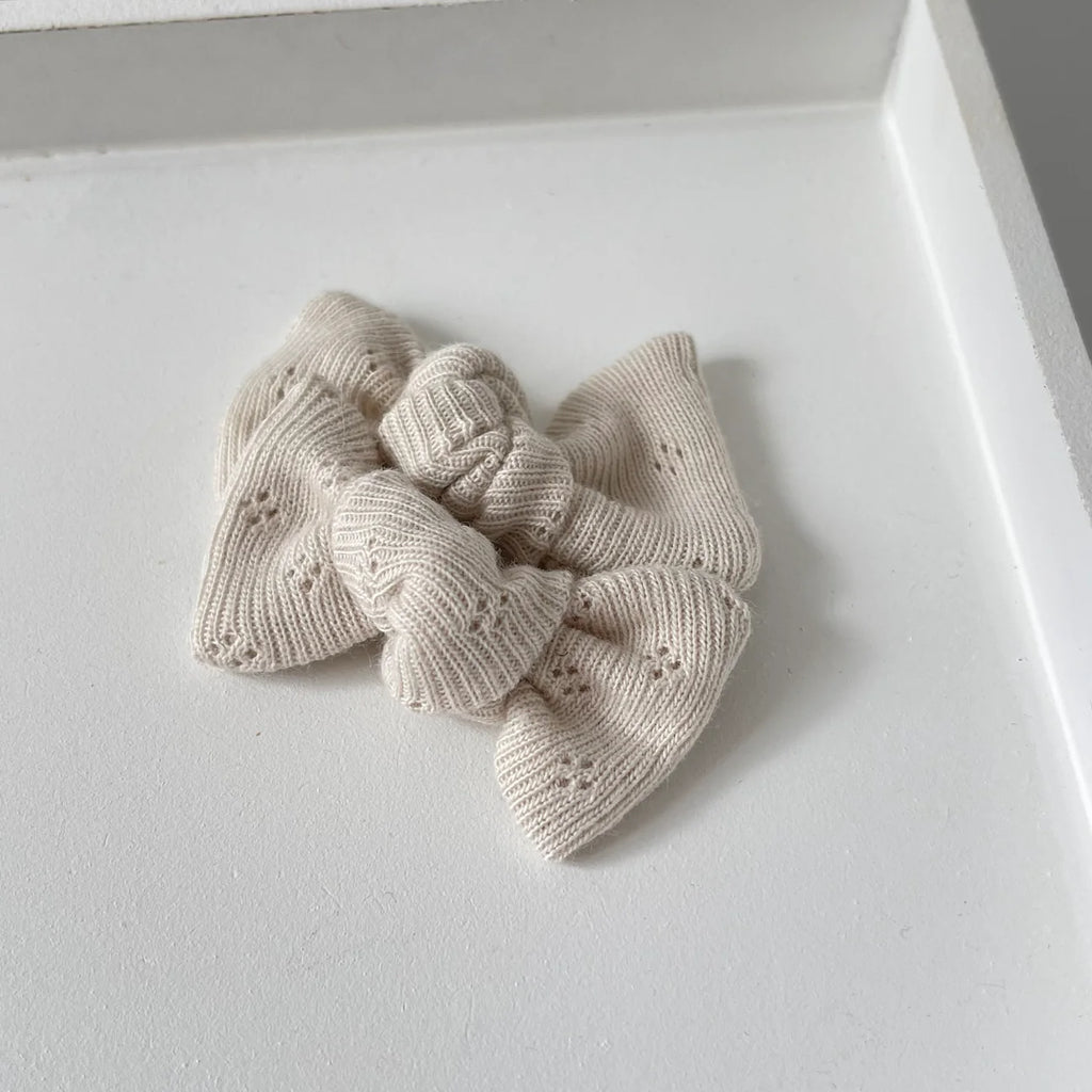 Pointelle petite jersey ribbed knot | 2 colours | Clip, headband or bobble