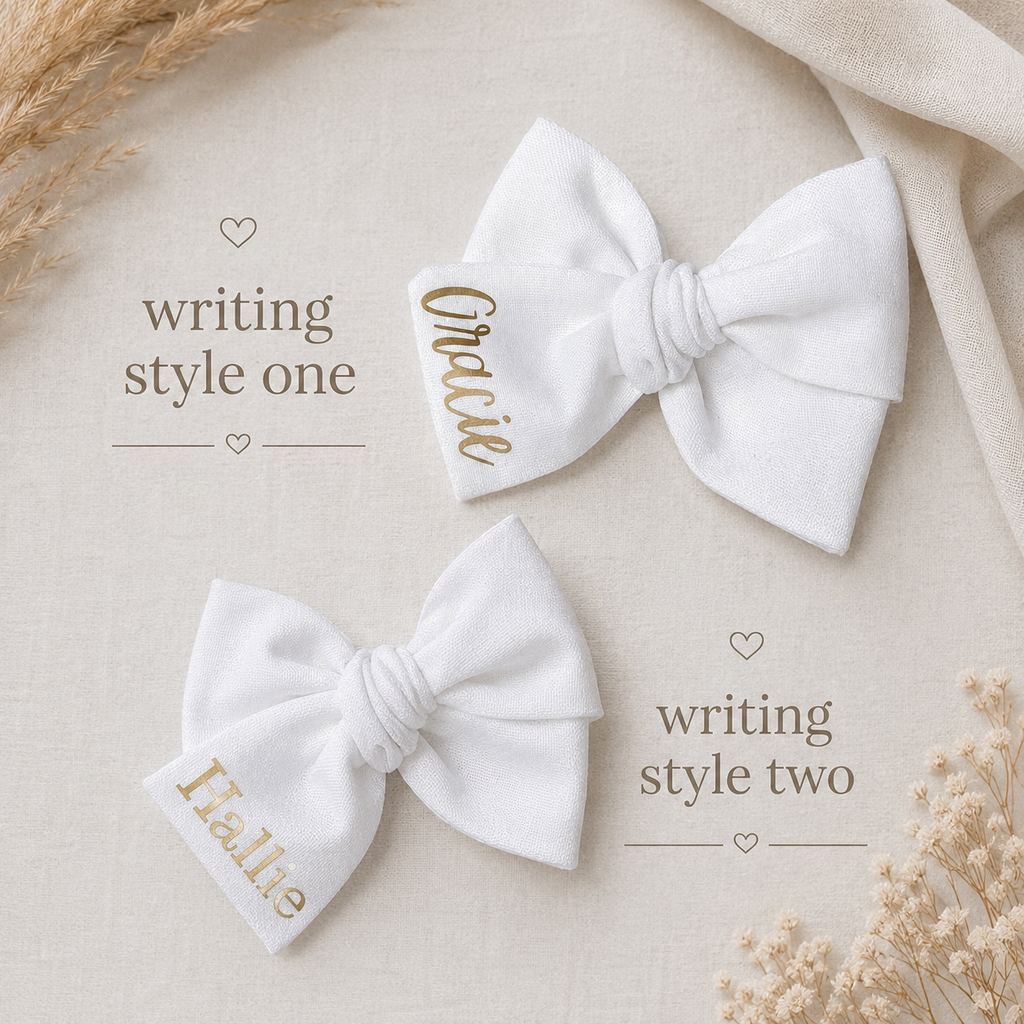 Red bows | 3 Bow styles | Option to personalise | Clip, headband or bobble