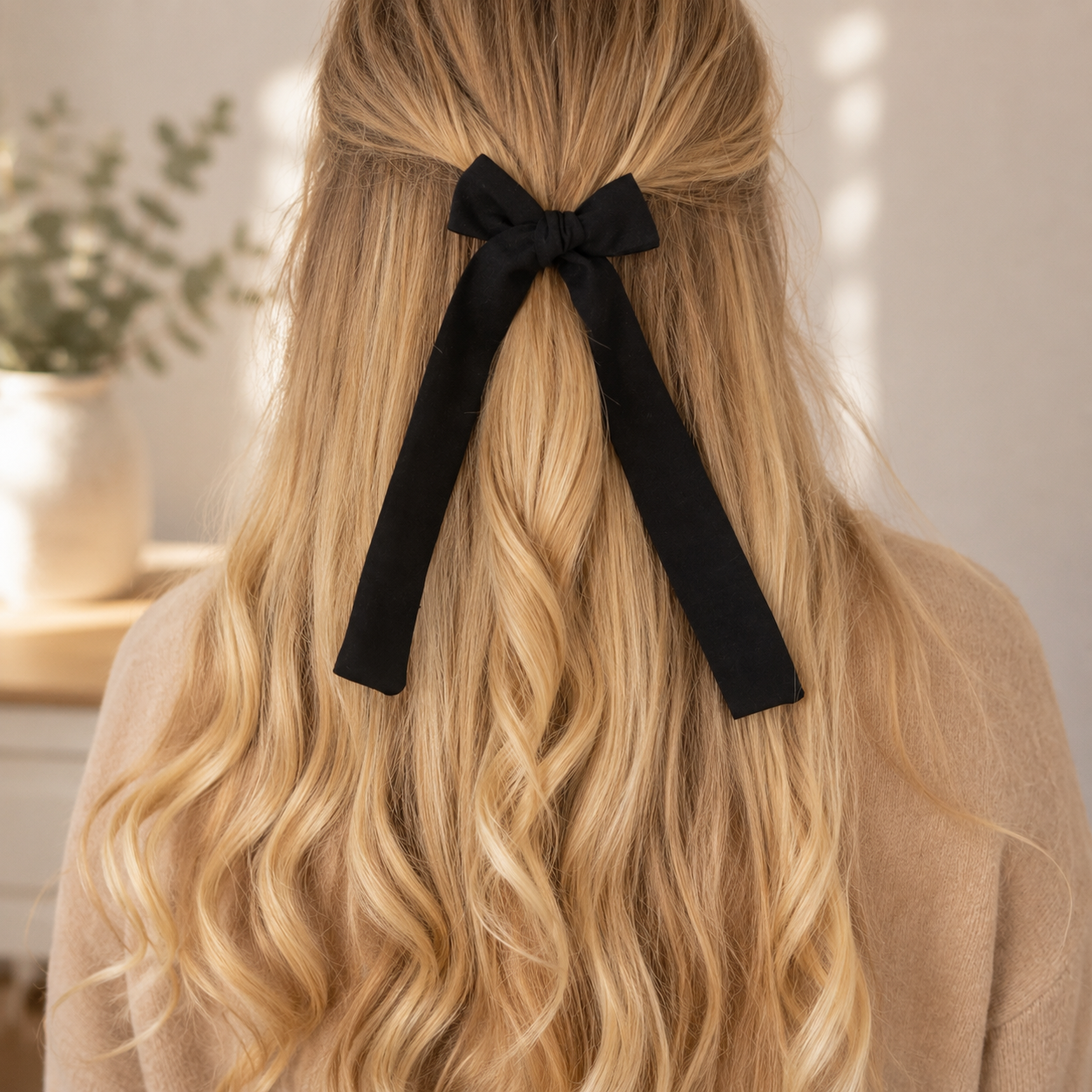 Luxury linen look sweetheart bow | Clip or bobble