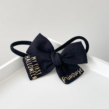 Load image into Gallery viewer, My first Halloween bow | Option to personalise. Clip or headband.