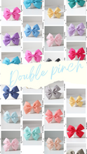 Load image into Gallery viewer, Double pinch ribbon bows 32 colours