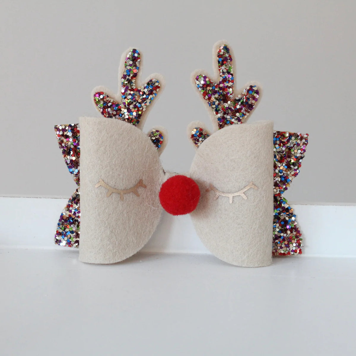 Christmas reindeer bows | Clip or headband