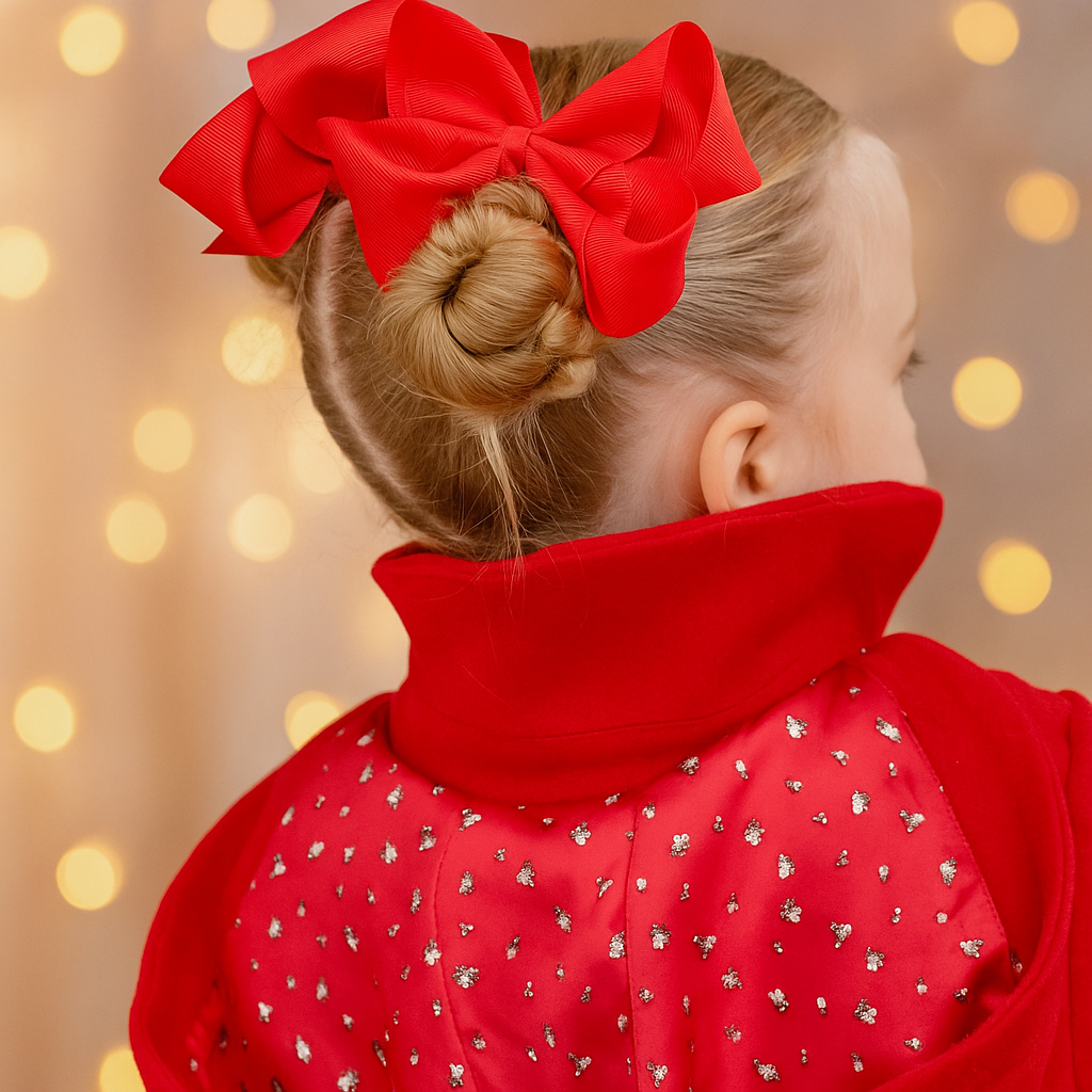 XL red ribbon bow | Clip or bobble