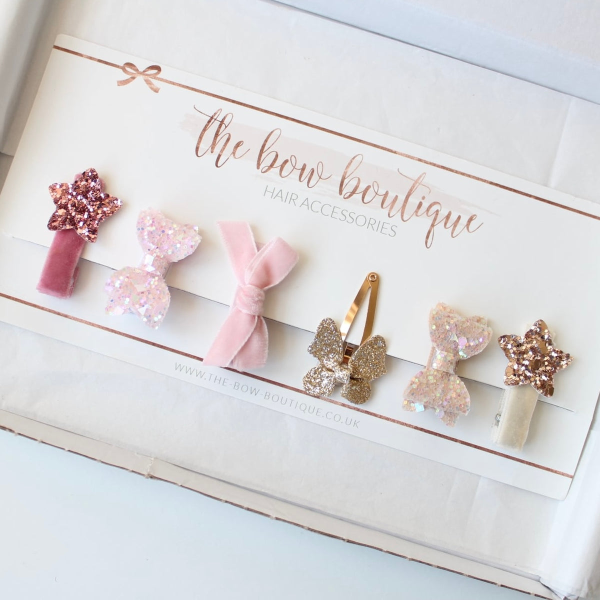 My first pink & gold Christmas clip set