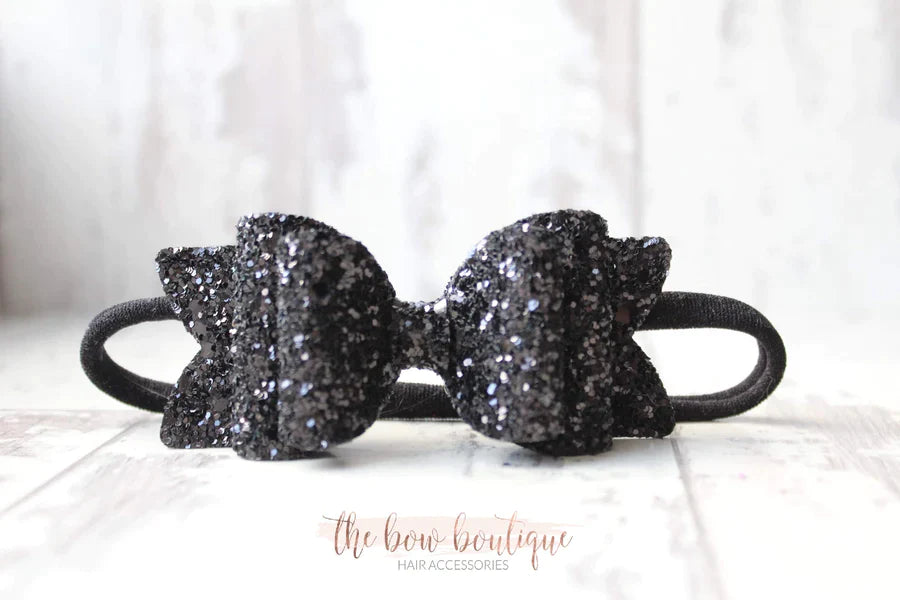 Chunky double glitter bows | 20 Colours | Clip or headband