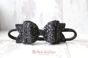 Chunky double glitter bows (25 Colours)