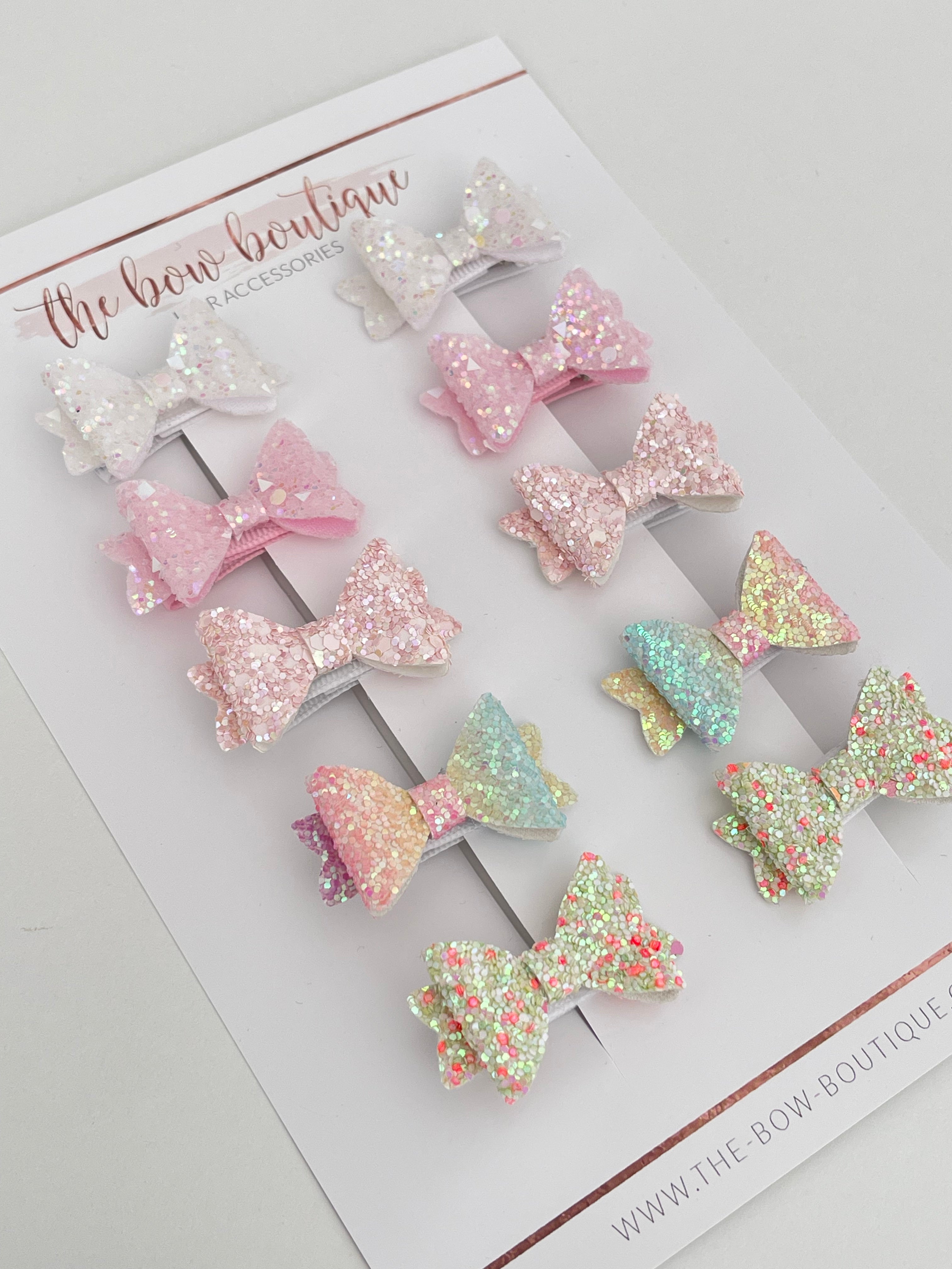 Mini baby glitter pigtail set | clip or bobble