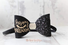 Load image into Gallery viewer, Happy Halloween bows - Clip or headband.