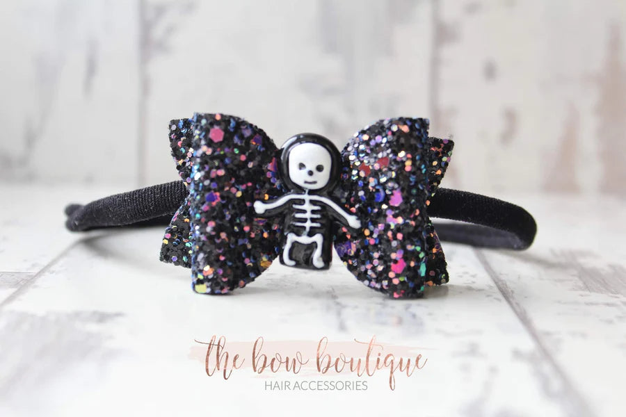 Halloween skeleton bows - Clip or headband